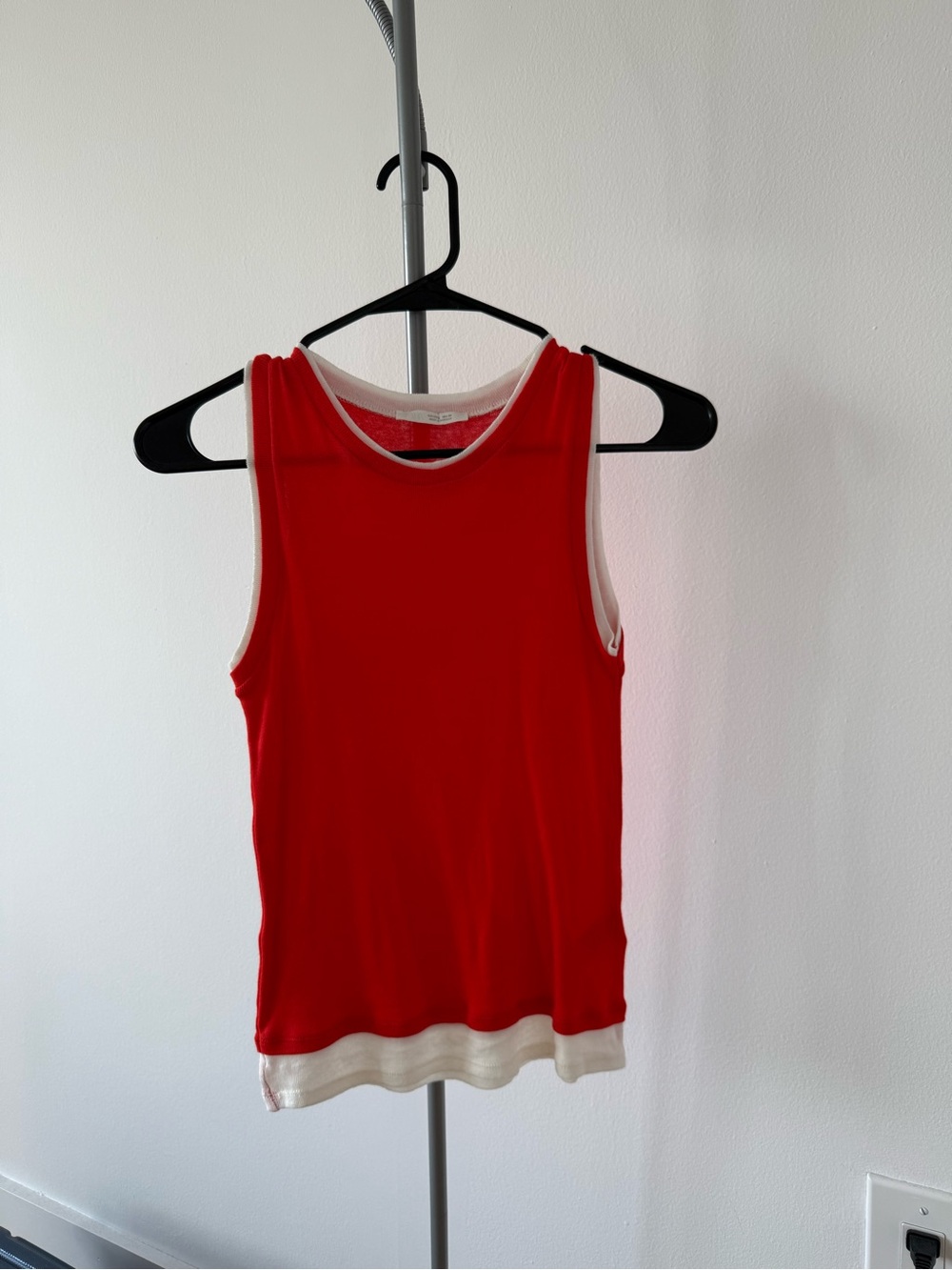 Zara Red Sleeveless Tank with White Trim